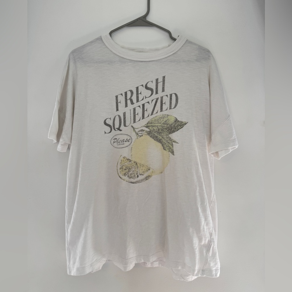 aerie White Graphic 'Fresh Squeezed' Lemon Tee